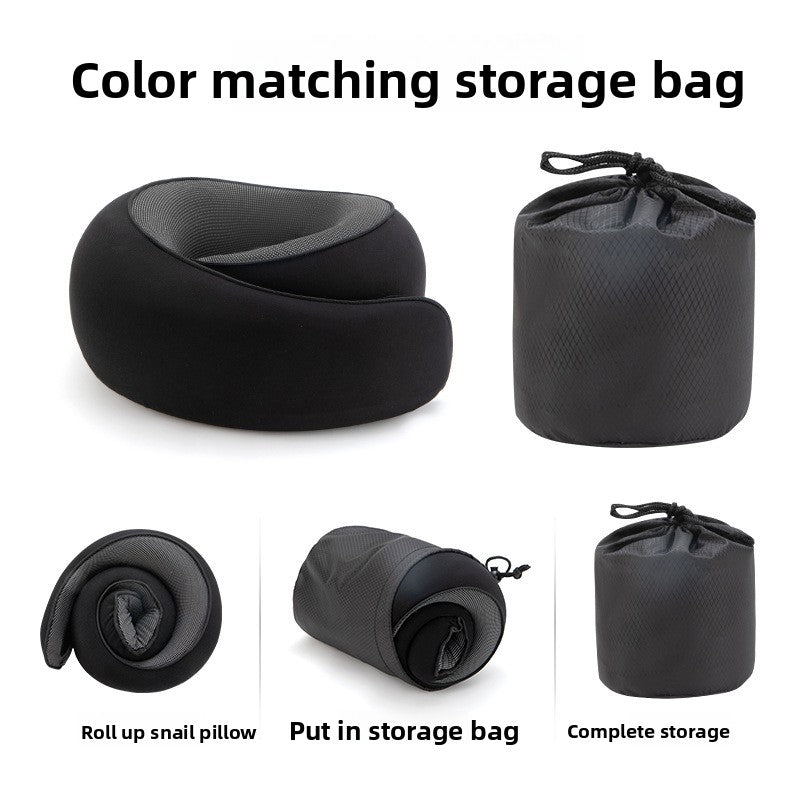 Slow Rebound Snail Travel Pillow Portable Memory Foam U-Shaped Neck Pillow