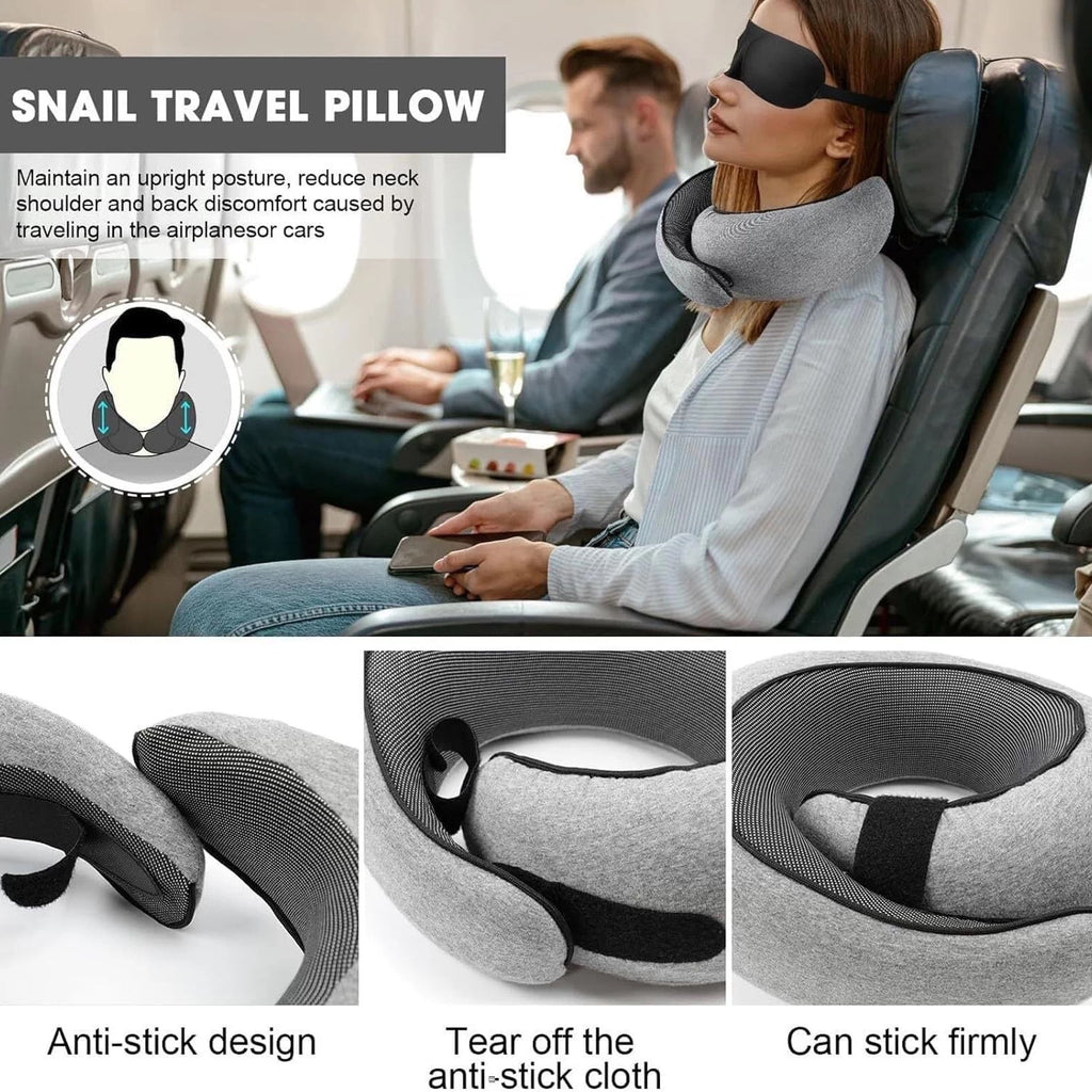 Slow Rebound Snail Travel Pillow Portable Memory Foam U-Shaped Neck Pillow